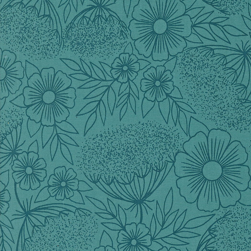 Turquoise - Queen Anne's Lace from Field of Flowers by Katharine Watson