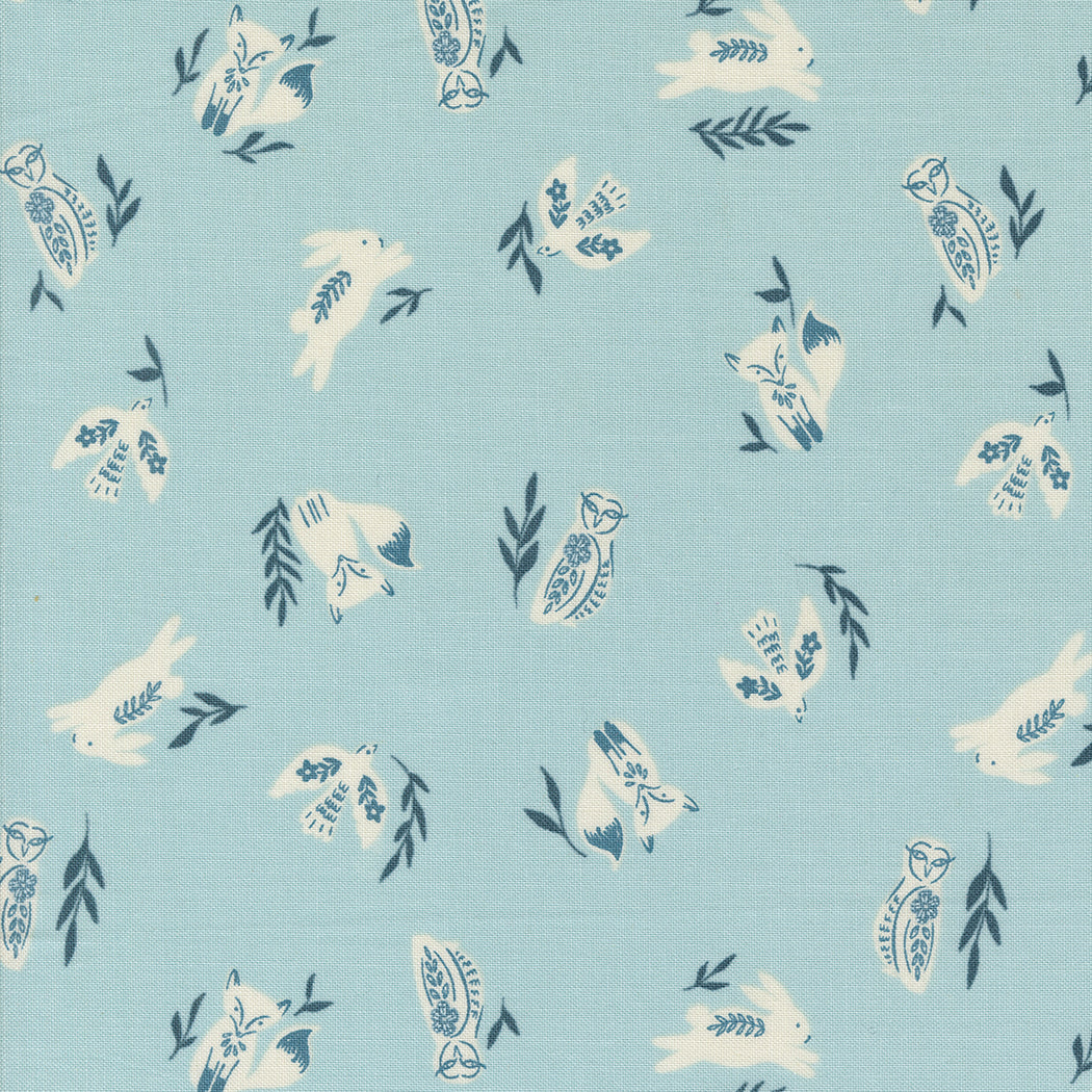 Woodland Creatures- Mist from Folk & Lore by Fancy That Design House for Moda