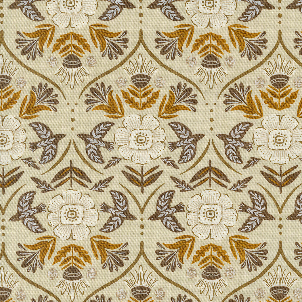 Damask- Mushroom from Folk & Lore by Fancy That Design House for Moda