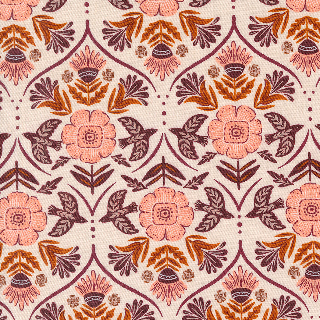 Damask- Pale Pink from Folk & Lore by Fancy That Design House for Moda