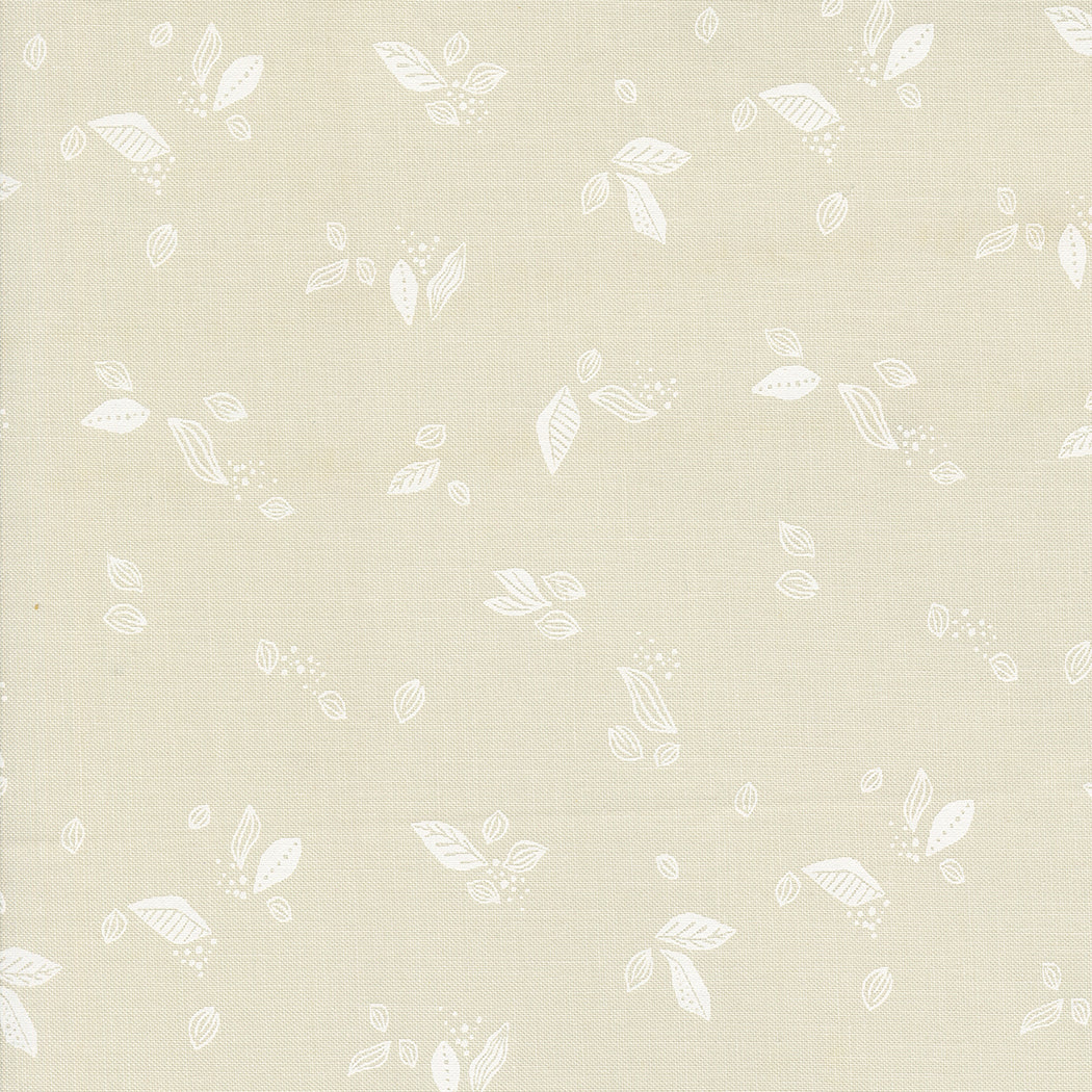 Leaves- Eggshell White from Folk & Lore by Fancy That Design House for Moda