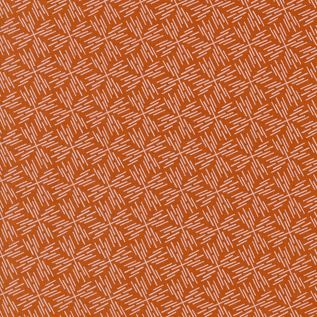 Crosshatch- Pumpkin from Folk & Lore by Fancy That Design House for Moda