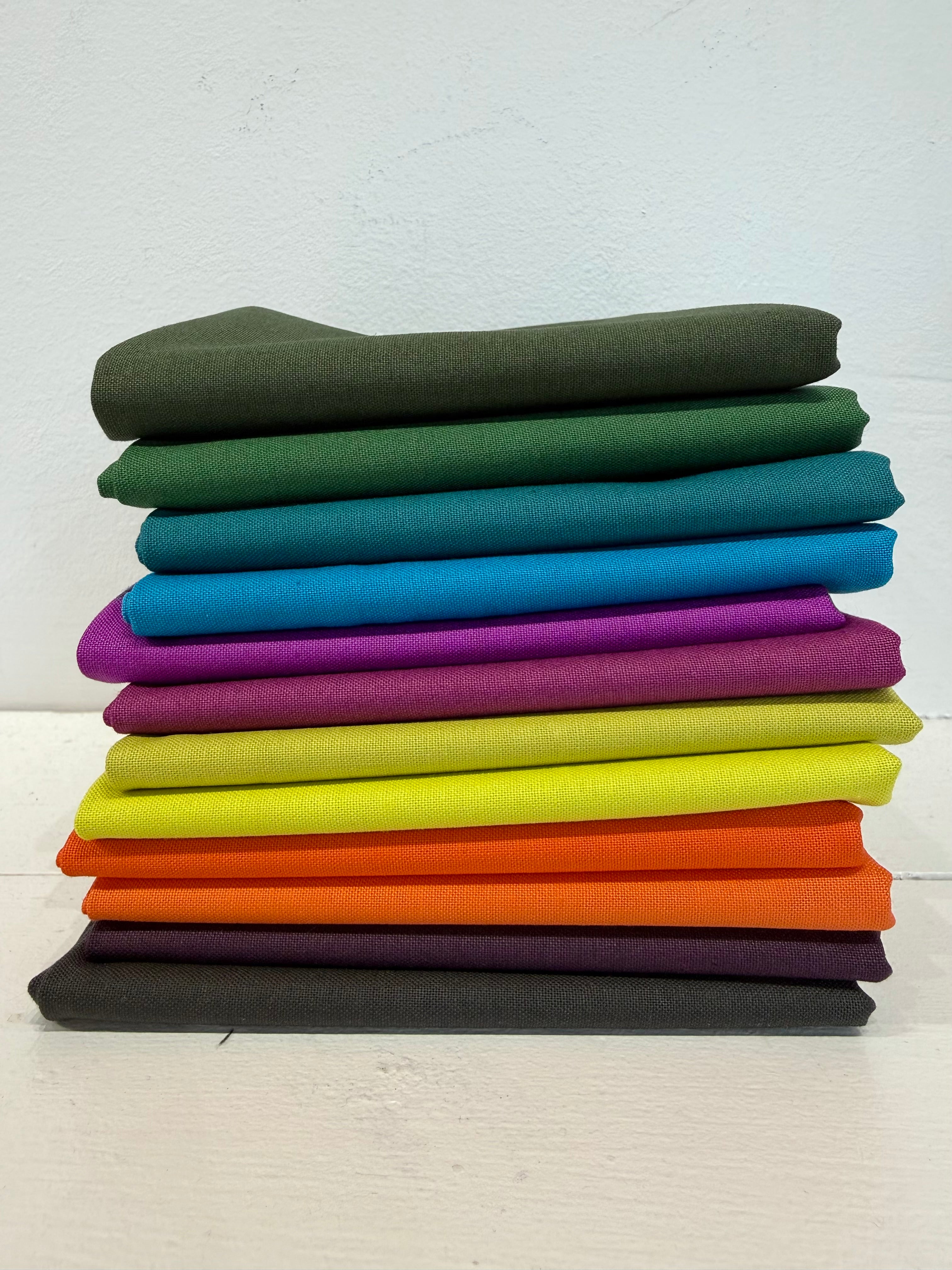 Precut: Freaky Familiars Solid Color Coordinates Fat Quarter Bundle