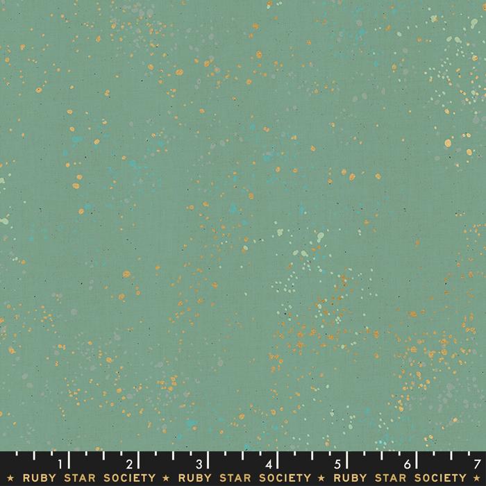 Soft Aqua- Speckled Metallic Fabric by Rashida Coleman Hale for Ruby Star Society