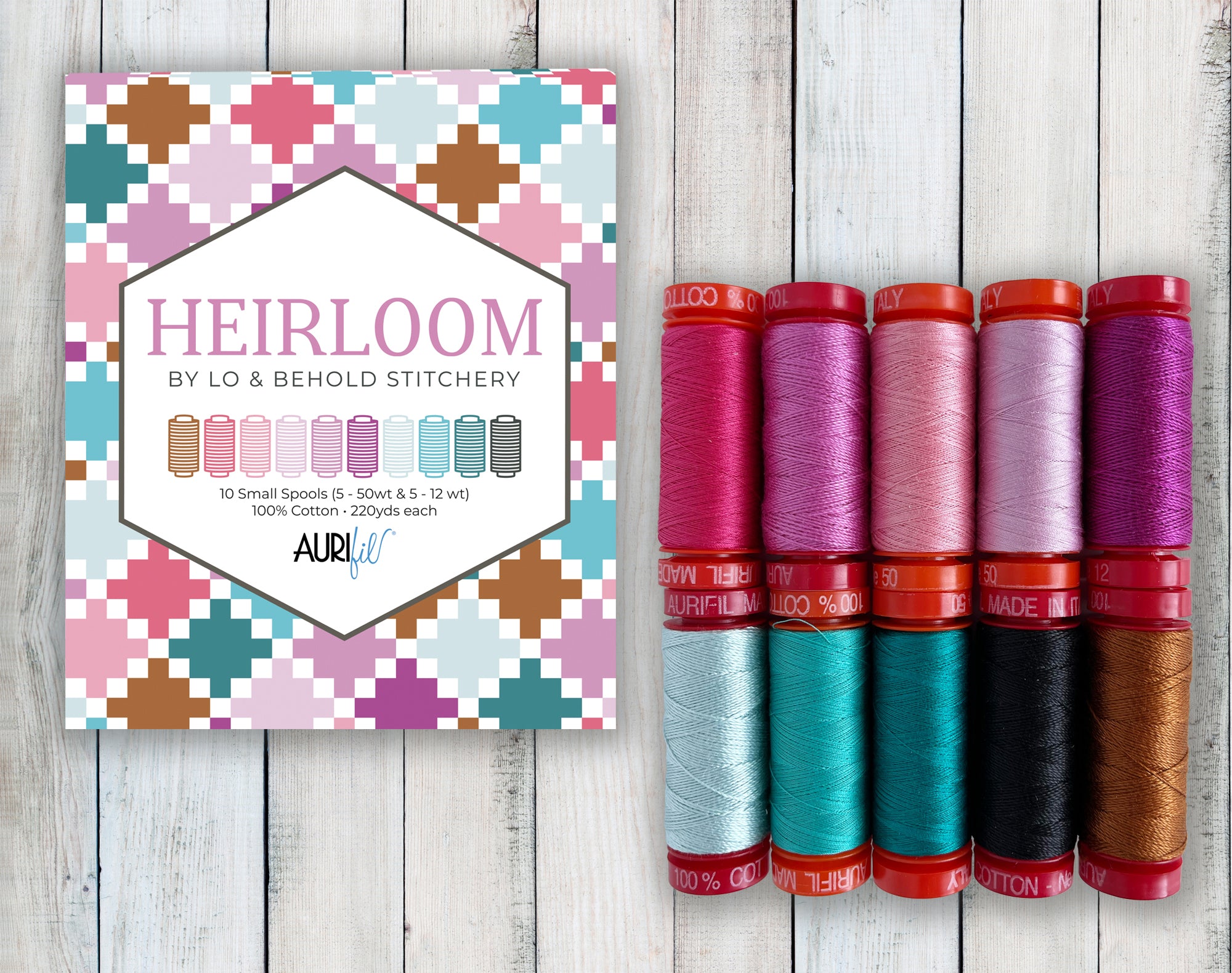Aurifil Thread Box - Heirloom Collection by Lo & Behold Stitchery