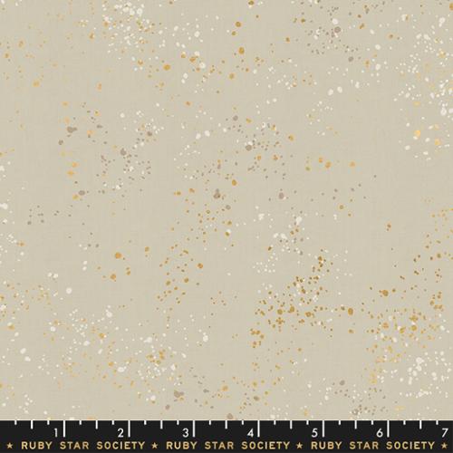 Natural- Speckled Metallic Fabric by Rashida Coleman Hale for Ruby Star Society