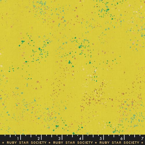 Citron- Speckled Metallic Fabric by Rashida Coleman Hale for Ruby Star Society