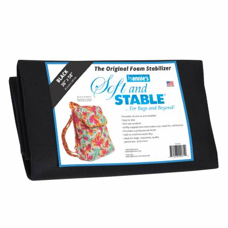 Soft and Stable- Black- 100% Polyester Foam Stabilizer, 36in x 58in