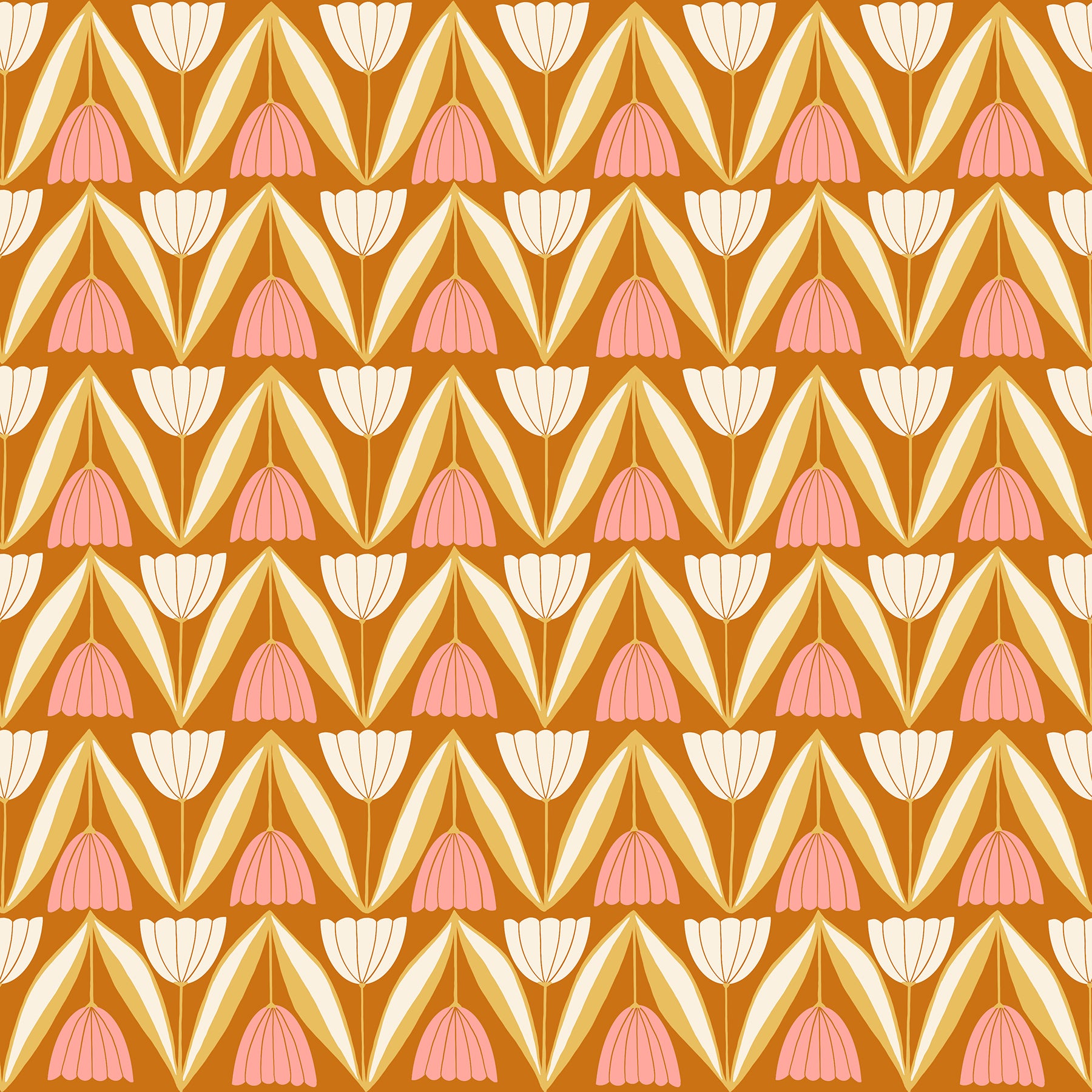 Saddle - Tulips Endpaper from Endpaper by Jen Hewett for Ruby Star Society