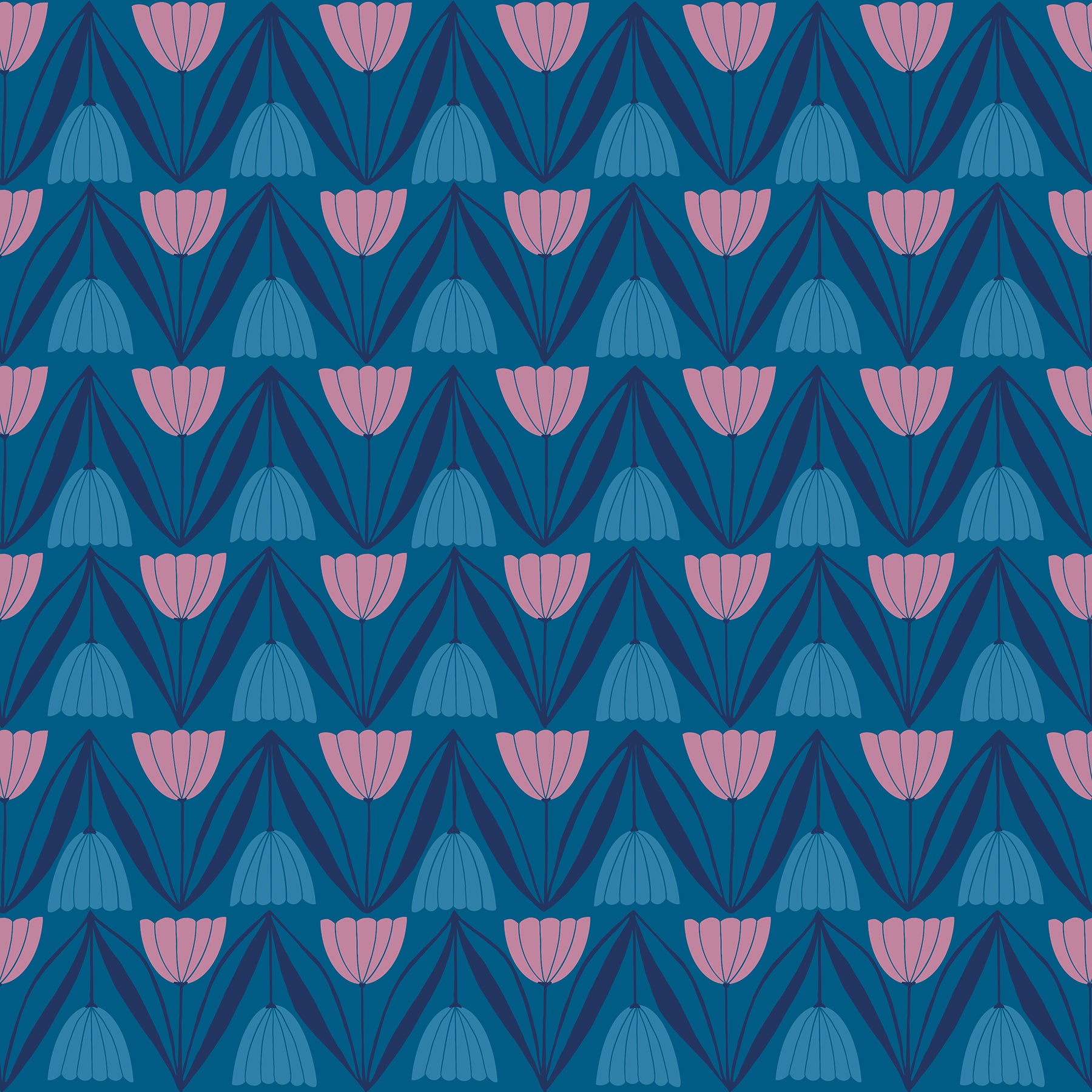 Blue Raspberry - Tulips from Endpaper by Jen Hewett for Ruby Star Society