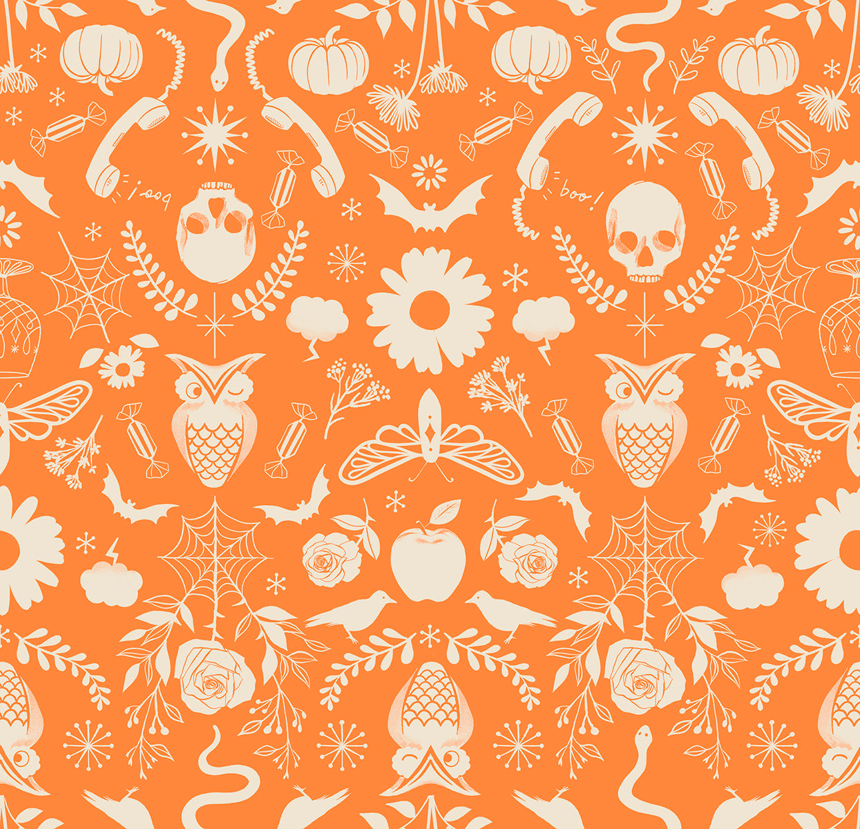 Creepy Damask- Pumpkin from Good Spirits by Ruby Star Society