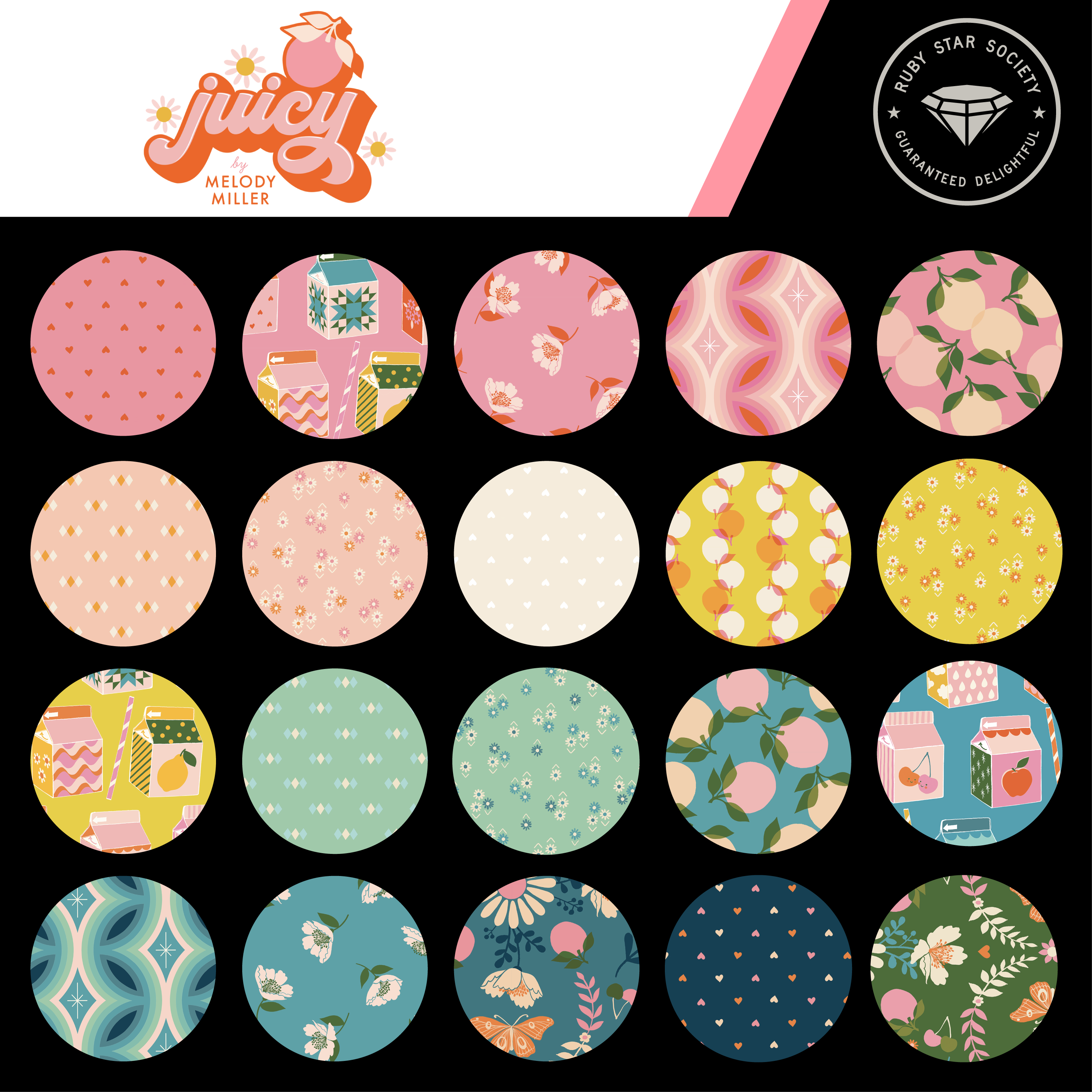 Fat Quarter Bundle- Juicy by Melody Miller of Ruby Star Society for Moda Fabrics