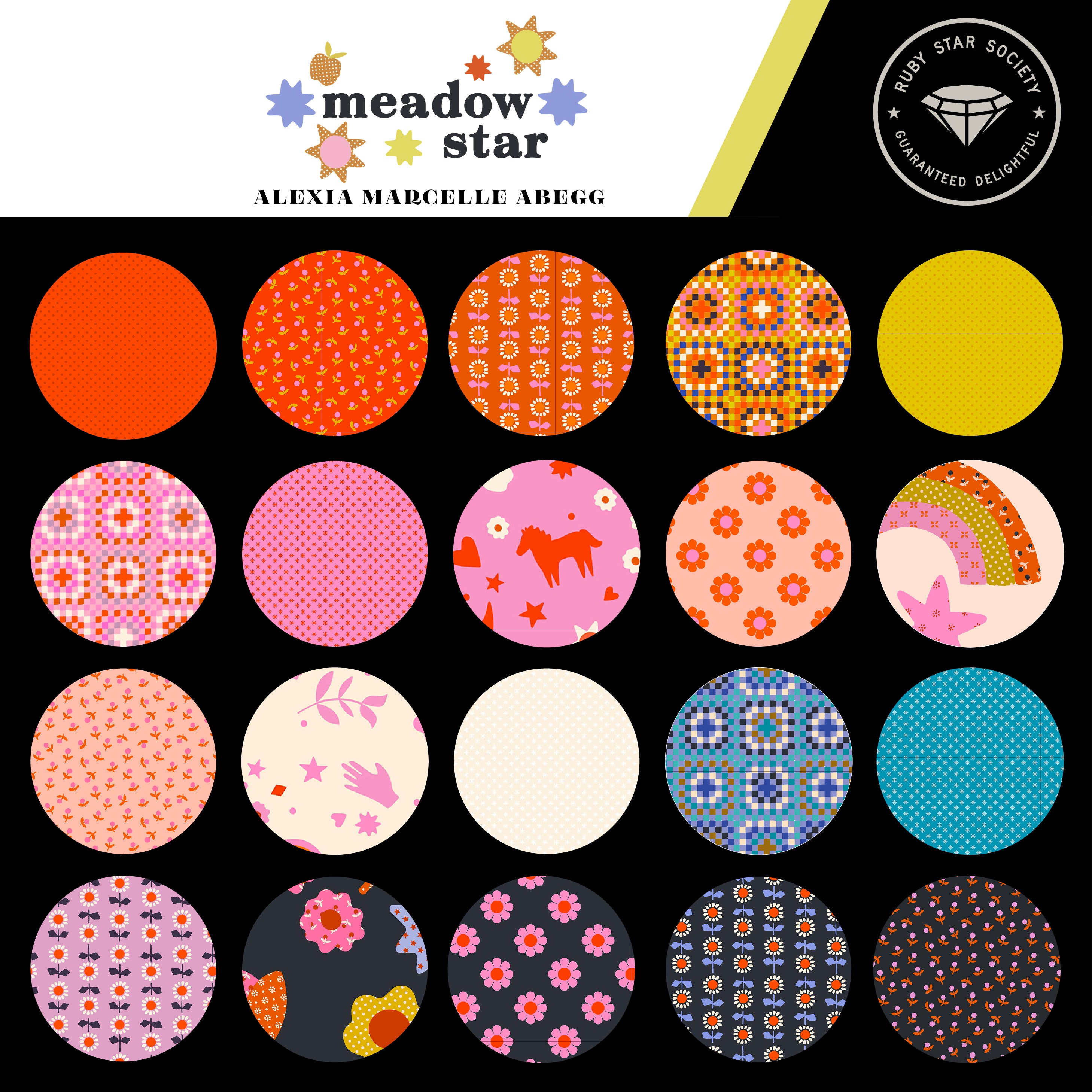 Applique Menagerie- Peach from Meadow Star by Alexia Abegg for Moda Fabrics
