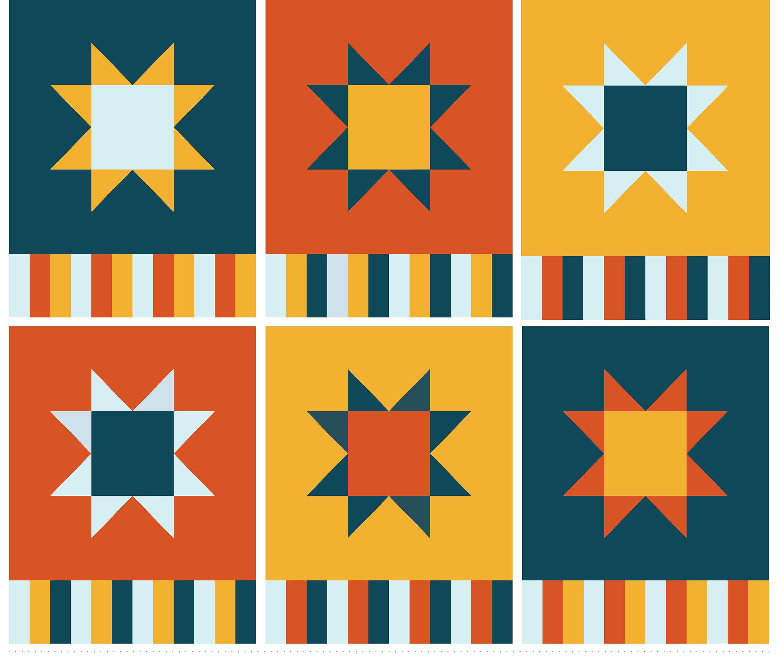 Panels: Sawtooth Star Placemat - Fall Colorway