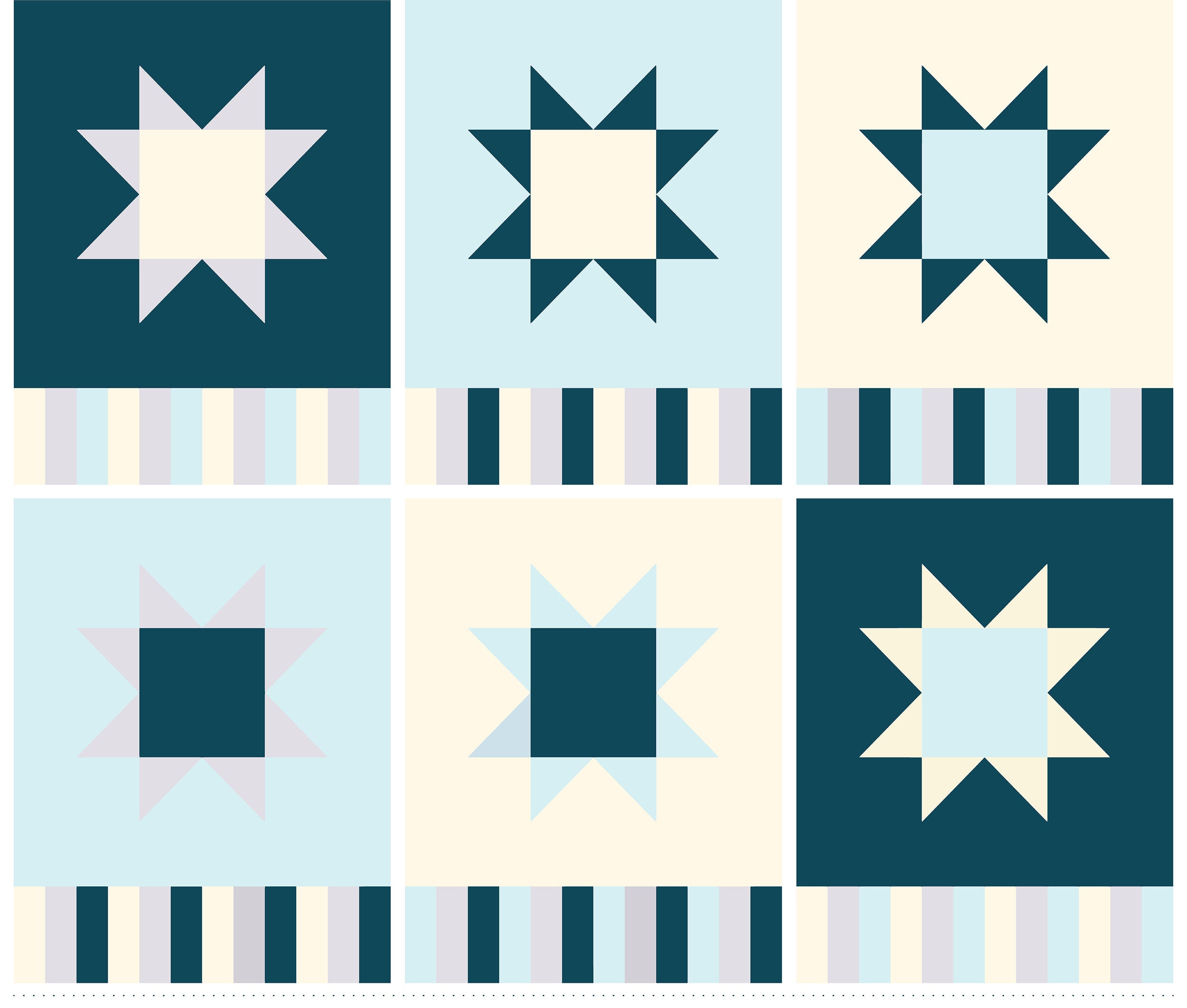 Panels: Sawtooth Star Placemat - Winter Colorway