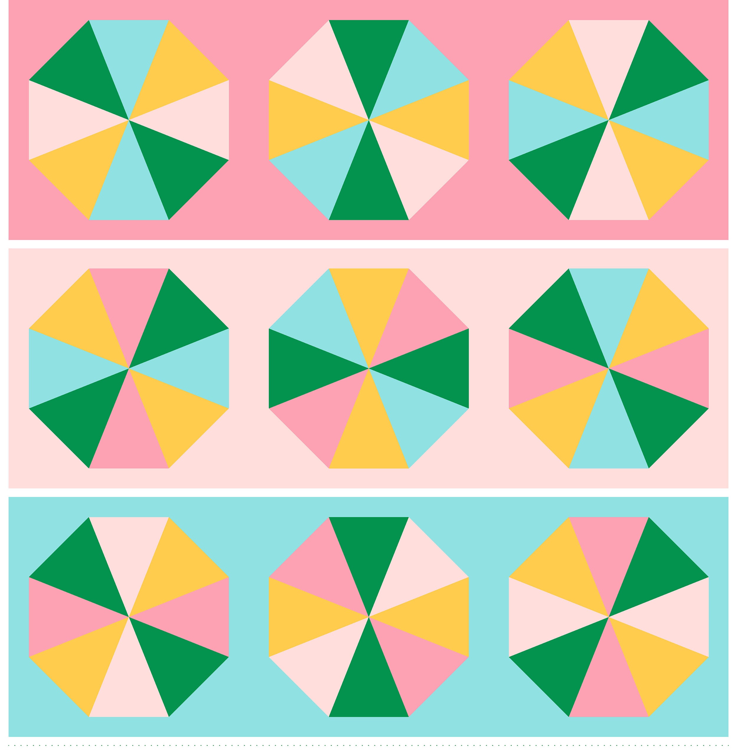 Panels: Octagon Table Runner - Spring Colorway