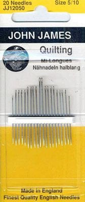 Needles: Quilting Needles - 5/10 size, by John James