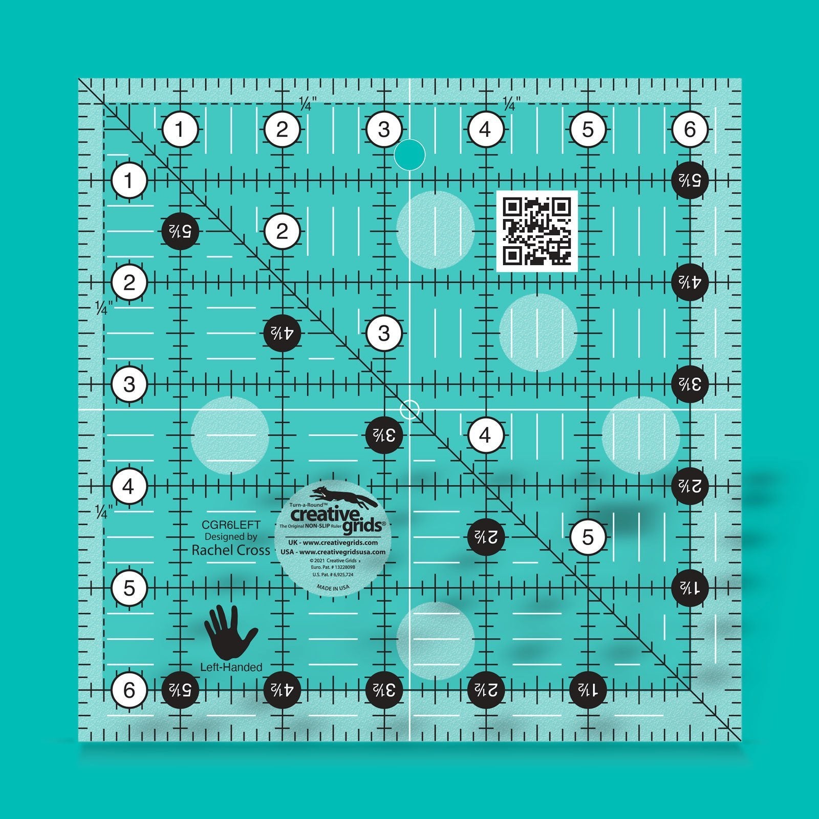 Rulers: 6 ½ in Square - LEFT-HANDED by Creative Grids
