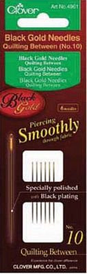 Needles: Black Gold Between/Quilting Needles Size 10 by Clover