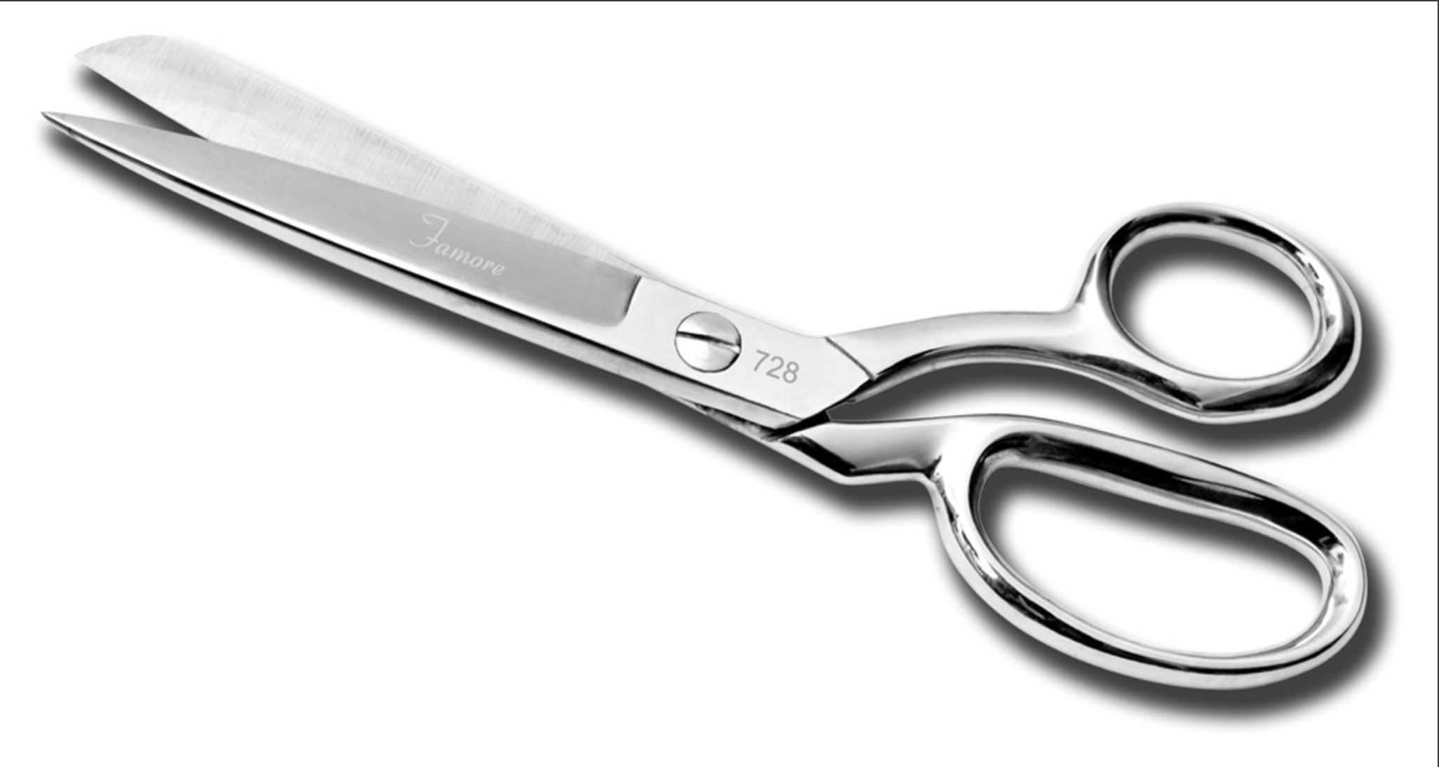 Scissors: 8" Razor Edge, Bent Profile by Famore