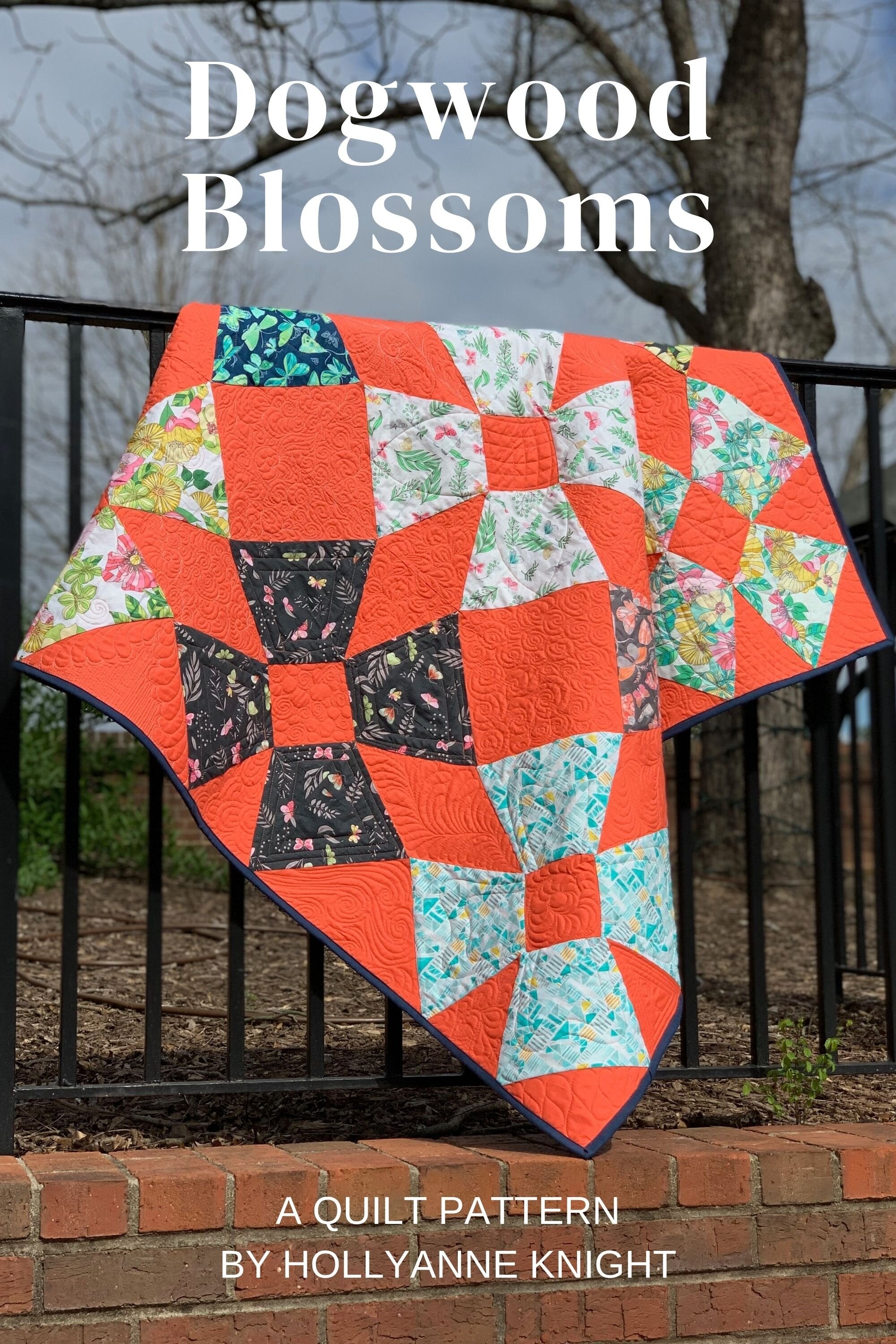 Patterns: Dogwood Blossoms Quilt - DIGITAL PATTERN - by HollyAnne Knight for String and Story