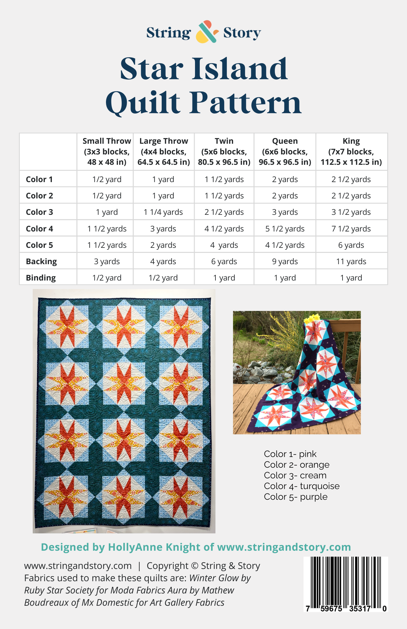 Star Island Kit: SMALL THROW: Ruby Star Pivot