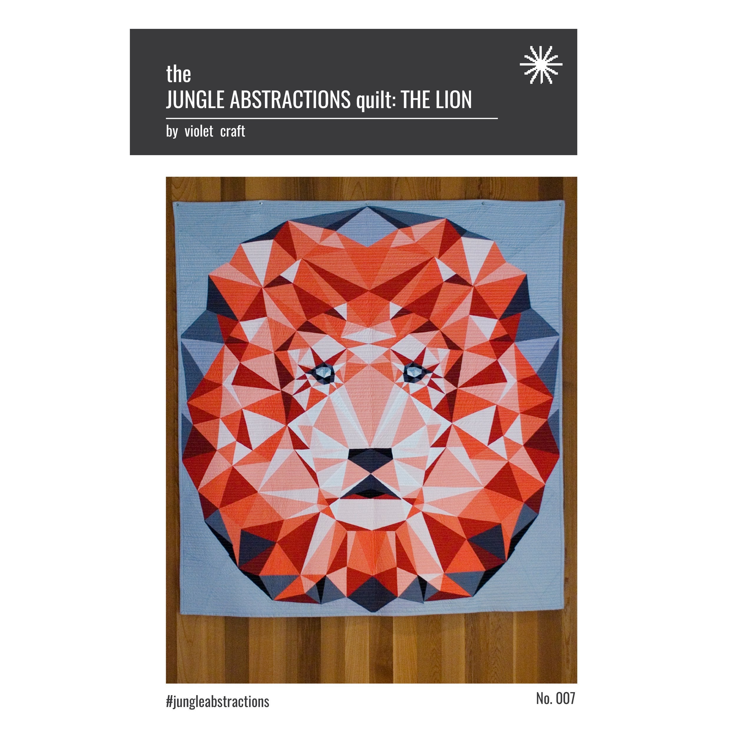 Patterns: Jungle Abstractions: Lion - Foundation Paper Piecing Quilt by Violet Craft